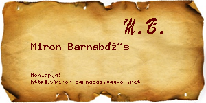 Miron Barnabás névjegykártya